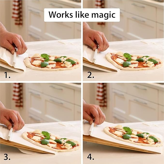 Sliding Pizza Peel Non-Stick Wooden Pizza Paddle for Baking