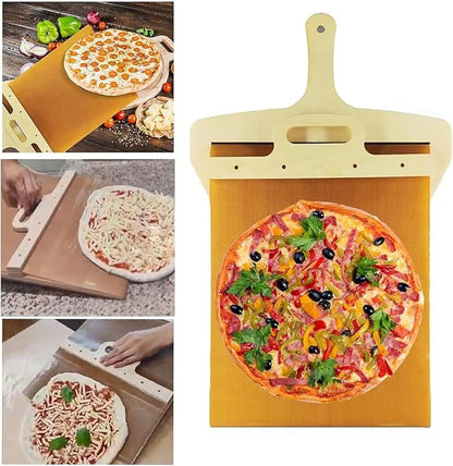Sliding Pizza Peel Non-Stick Wooden Pizza Paddle for Baking